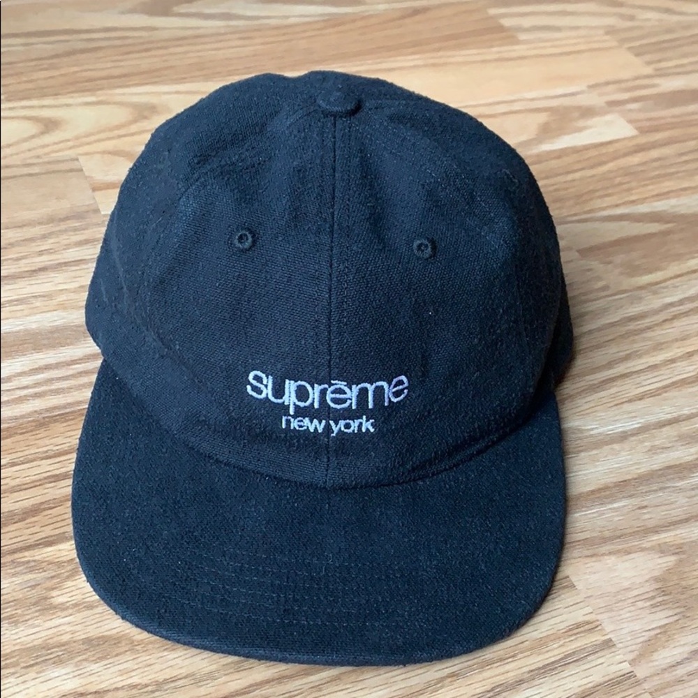 Authentic Supreme Napped Canvas Classic Logo Hat